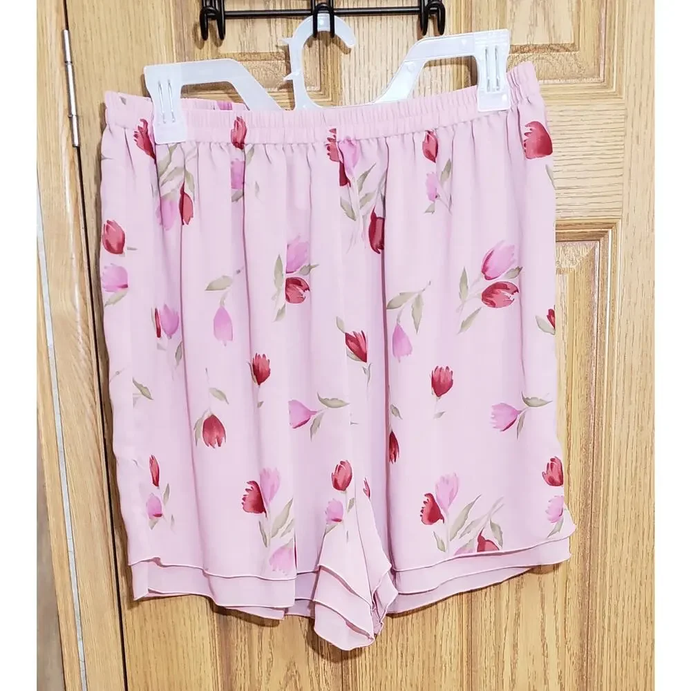 Mystique size L/XL pink floral print intimate set